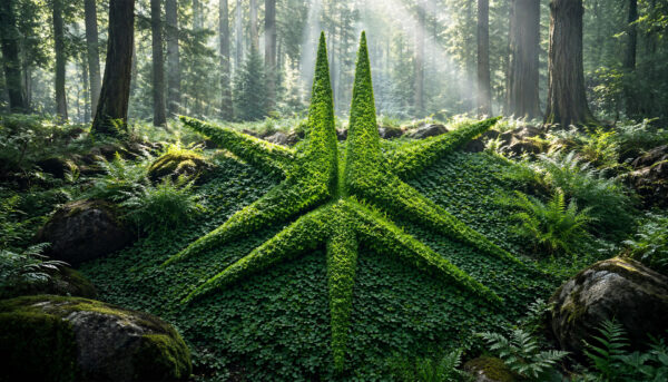 Miller Thomson spark growing out of a fern bed on the forest floor