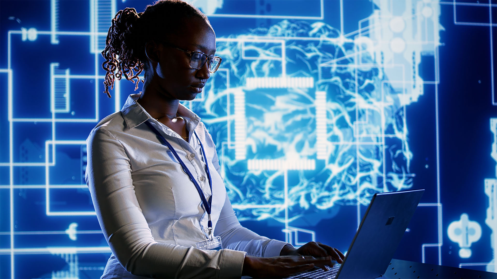 tech worker maintaining an AI system