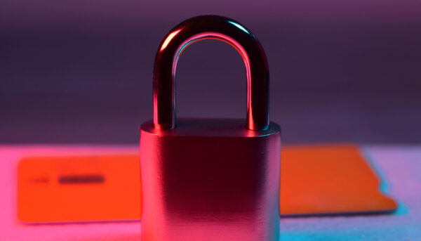 padlock near some credit cards