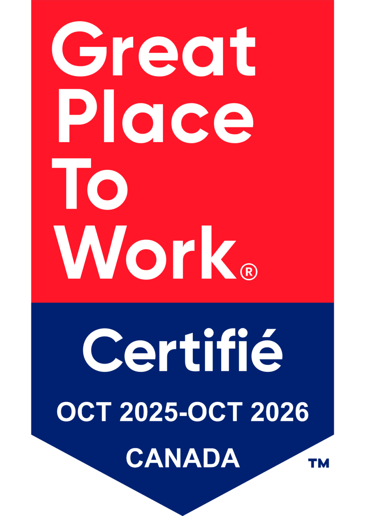 Great Place to Work - Certifié Oct 2025-Oct 2026