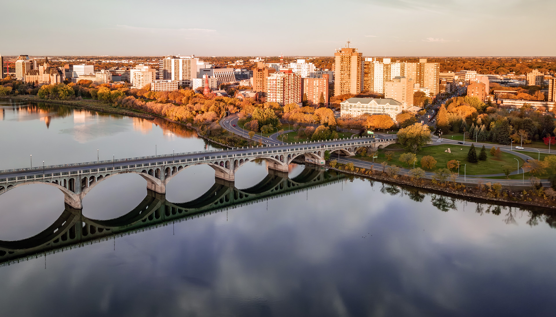 View of Saskatoon from across the Saskatchewan River