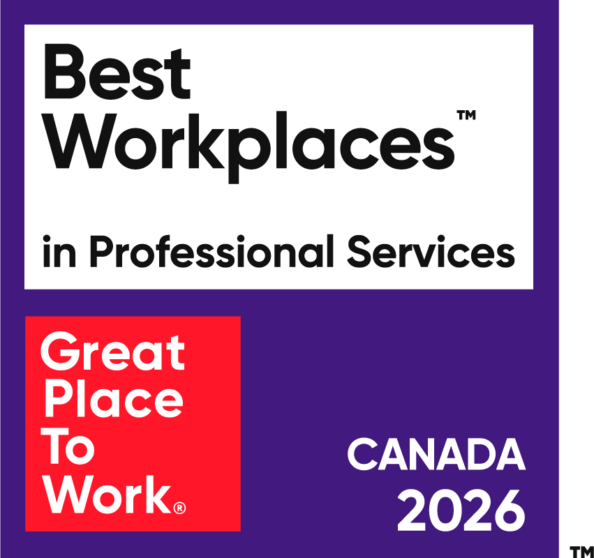 Best Workplaces in Professional Services 2026 badge from Great Place to Work Canada