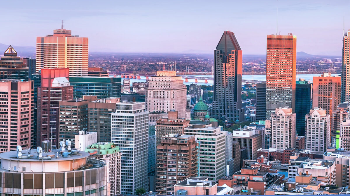 Aerial view of downtown Montreal
