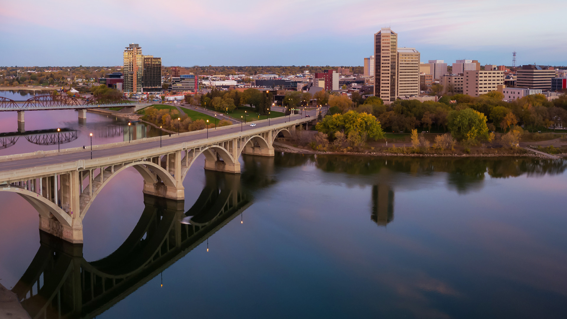 View of Saskatoon from across the Saskatchewan River
