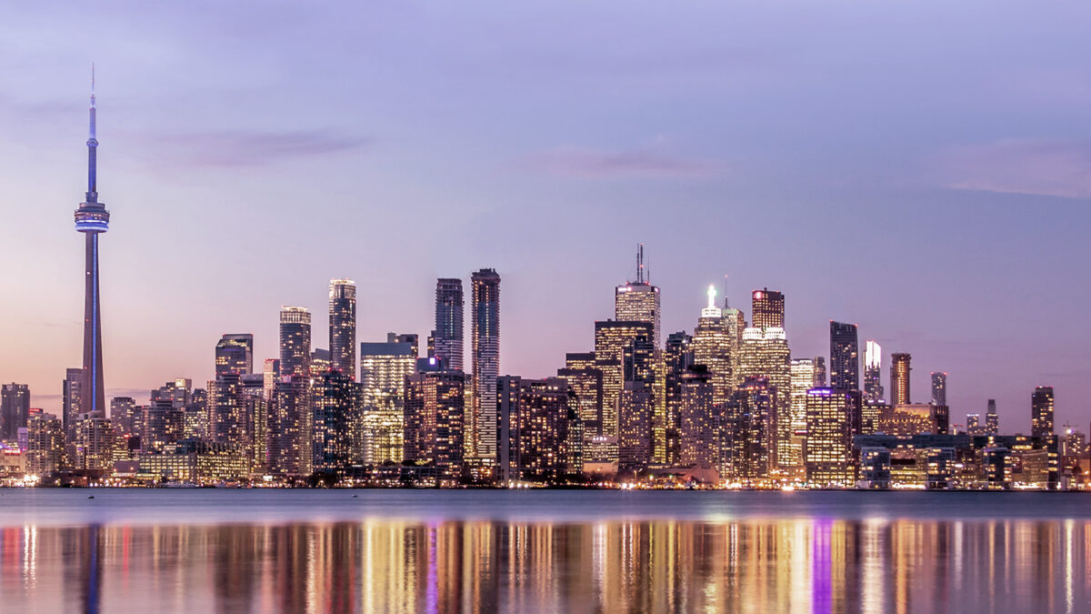 Toronto skyline in the evening