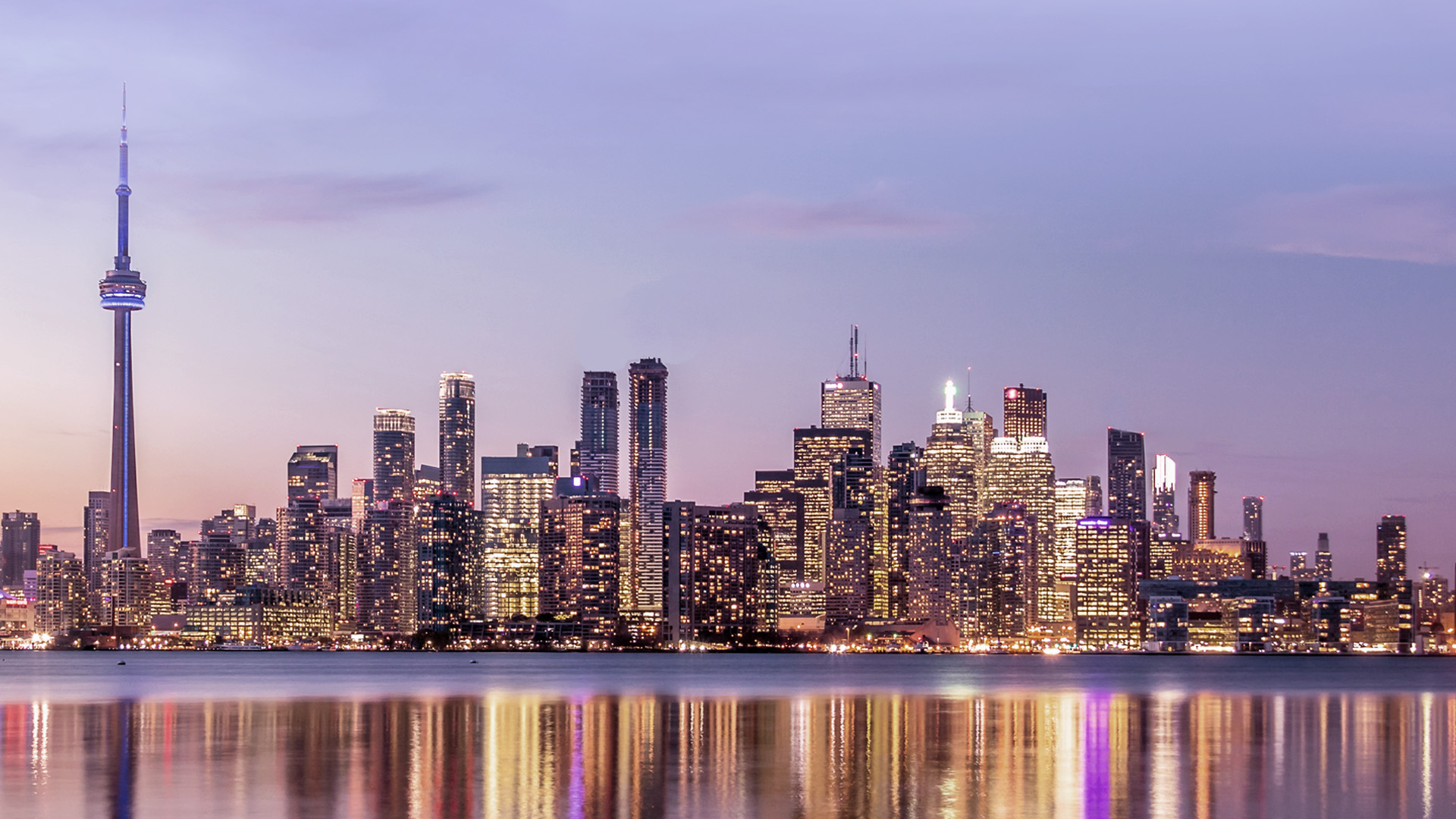 Toronto skyline in the evening