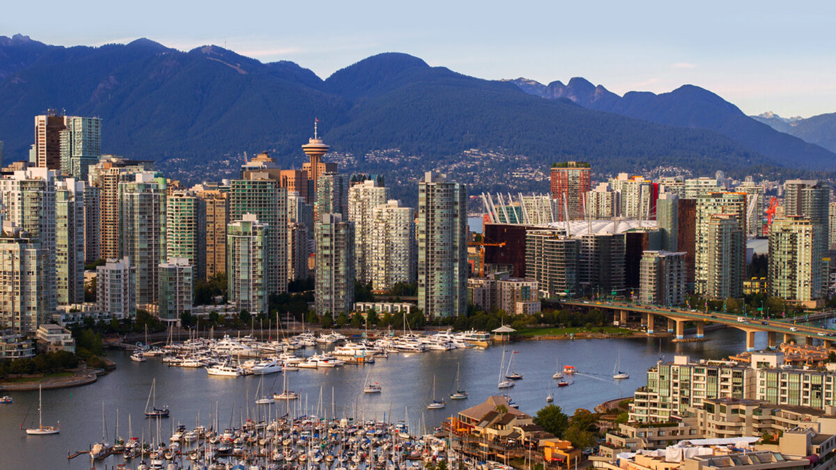 View of downtown Vancouver from across False Creek